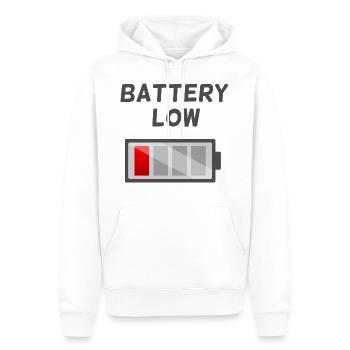 Battery low - Männer Premium Bio Hoodie - Weiß - Vorne - Nico (187cm)