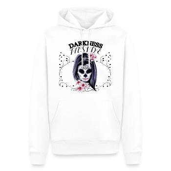 Gothic Tattoo Girl - Männer Premium Bio Hoodie - Weiß - Vorne - Nico (187cm)
