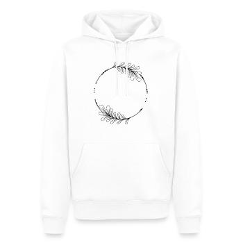 Schwarzer Kreis Rahmen mit Blättern - Männer Premium Bio Hoodie - Weiß - Vorne - Nico (187cm)