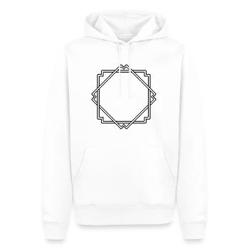 Schwarzer Quadratischer Rahmen Deko - Männer Premium Bio Hoodie - Weiß - Vorne - Nico (187cm)