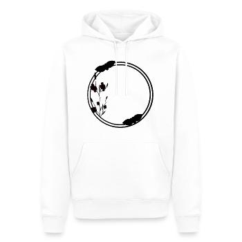Cercle de cadre de printemps en fleurs noires - Sweat à capuche Premium bio Homme - blanc - Devant - Nico (187cm)