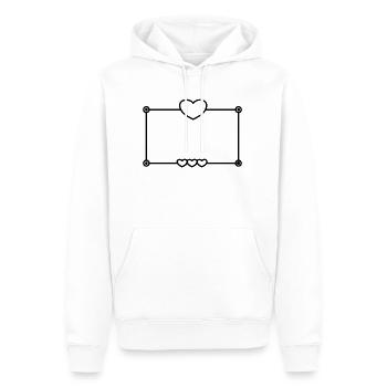Heart Frame Love In Love Basic Text - Men’s Premium Organic Hoodie - white - Front - Nico (187cm)