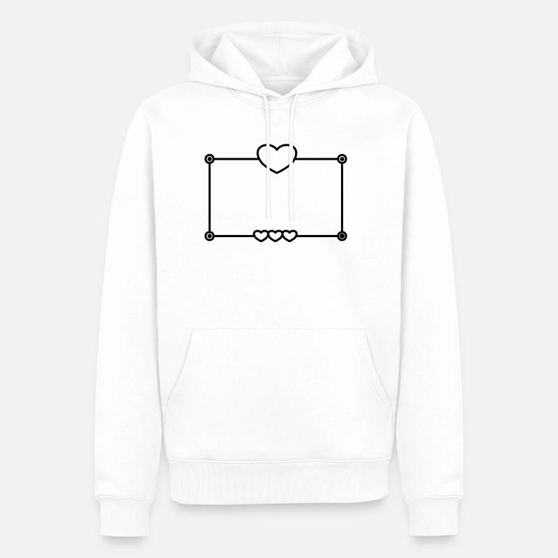 Black Heart Frame Rectangular Shape - Men’s Premium Organic Hoodie - white