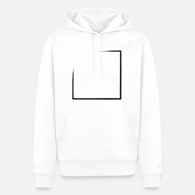 Weathered rectangular frame - Men’s Premium Organic Hoodie - white