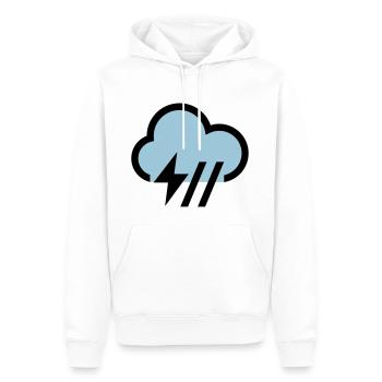 Tempête, icône de nuage d'orage, icône - Sweat à capuche Premium bio Homme - blanc - Devant - Nico (187cm)