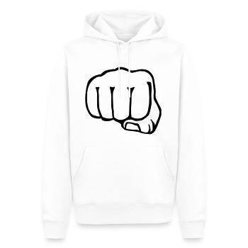frère poing - boîte - Sweat à capuche Premium bio Homme - blanc - Devant - Nico (187cm)