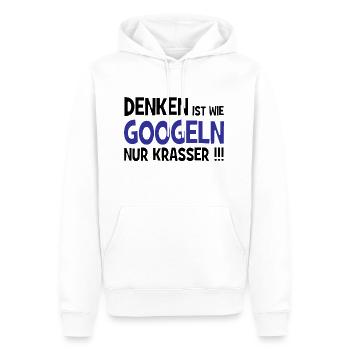 Denken ist wie googeln nur krasser!!! - Internet - Männer Premium Bio Hoodie - Weiß - Vorne - Nico (187cm)