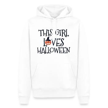 Cette fille aime HALLOWEEN - Sweat à capuche Premium bio Homme - blanc - Devant - Nico (187cm)