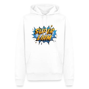 Super Liam - Men’s Premium Organic Hoodie - white - Front - Nico (187cm)