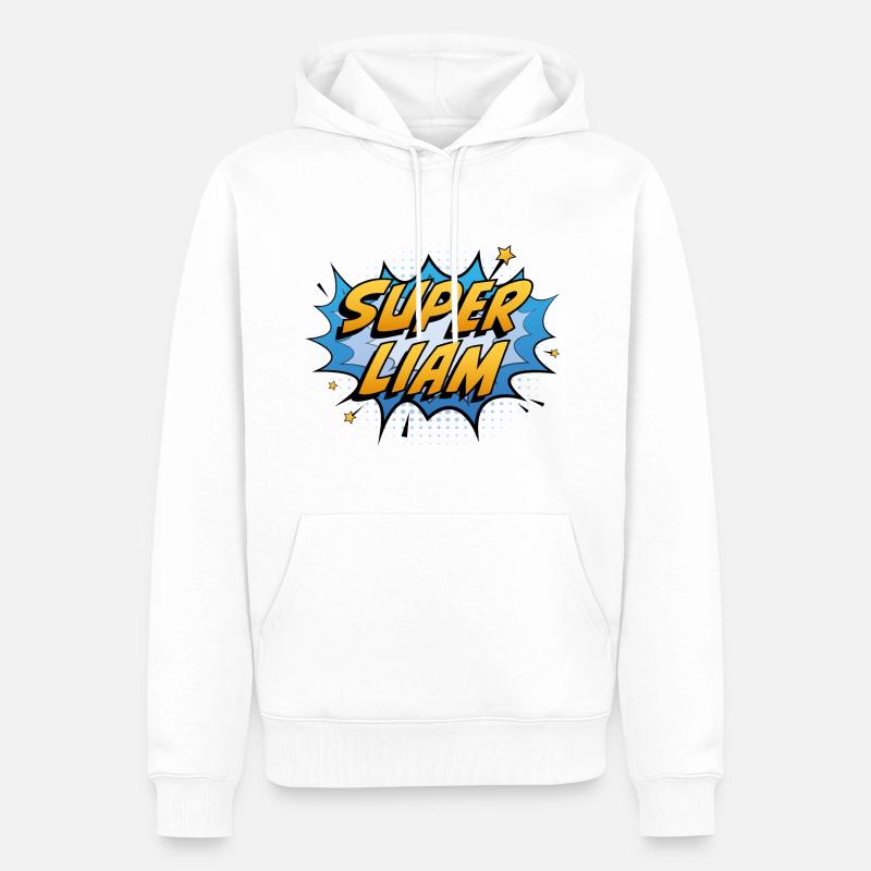 Super Liam - Sweat à capuche Premium bio Homme - blanc