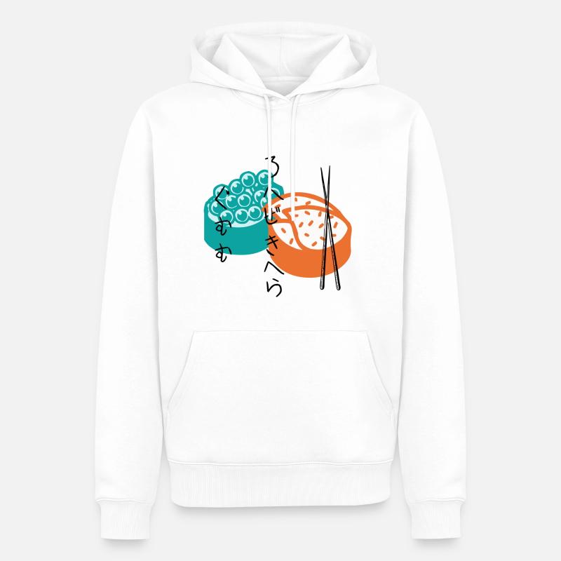 Sushi Hmm Miam - Sweat à capuche Premium bio Homme - blanc