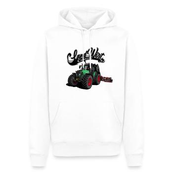 Farmer // Tractor - Men’s Premium Organic Hoodie - white - Front - Nico (187cm)