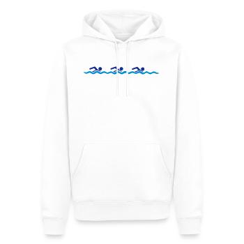 équipe amis train nager eau mer vacances fer - Sweat à capuche Premium bio Homme - blanc - Devant - Nico (187cm)