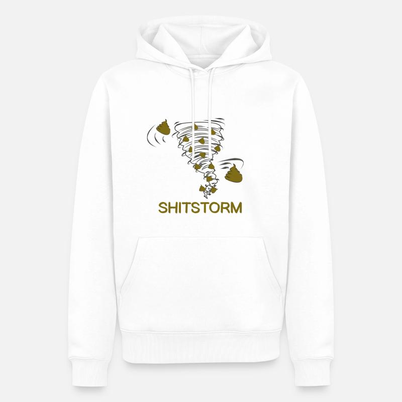 Shitstorm Comic literally - Männer Premium Bio Hoodie - Weiß