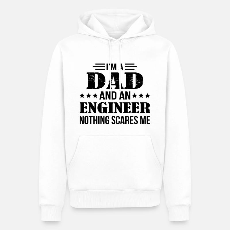 Dad Engineer Scares Me - Männer Premium Bio Hoodie - Weiß