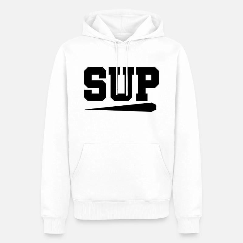 SUP - Sweat à capuche Premium bio Homme - blanc
