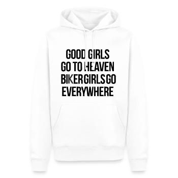 Biker Frauen Mädchen - Männer Premium Bio Hoodie - Weiß - Vorne - Nico (187cm)