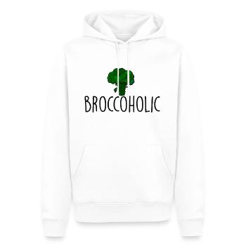 Broccoholic Brocoli brocoli - Sweat à capuche Premium bio Homme - blanc - Devant - Nico (187cm)