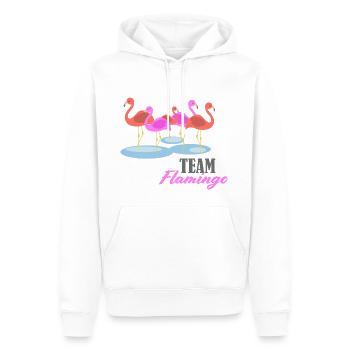 Flamingo Team Gruppe Schwarm - Männer Premium Bio Hoodie - Weiß - Vorne - Nico (187cm)