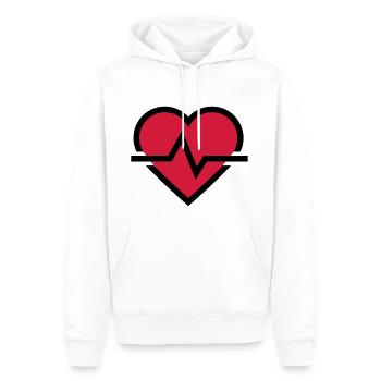 Herzschlag Puls - Männer Premium Bio Hoodie - Weiß - Vorne - Nico (187cm)