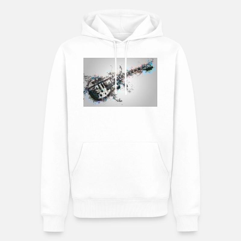 Electro Guitar - Sweat à capuche Premium bio Homme - blanc