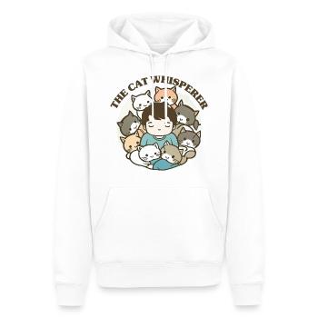 Le chuchoteur de chats - Sweat à capuche Premium bio Homme - blanc - Devant - Nico (187cm)