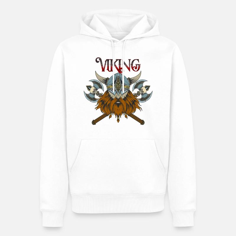 Wikinger - Männer Premium Bio Hoodie - Weiß