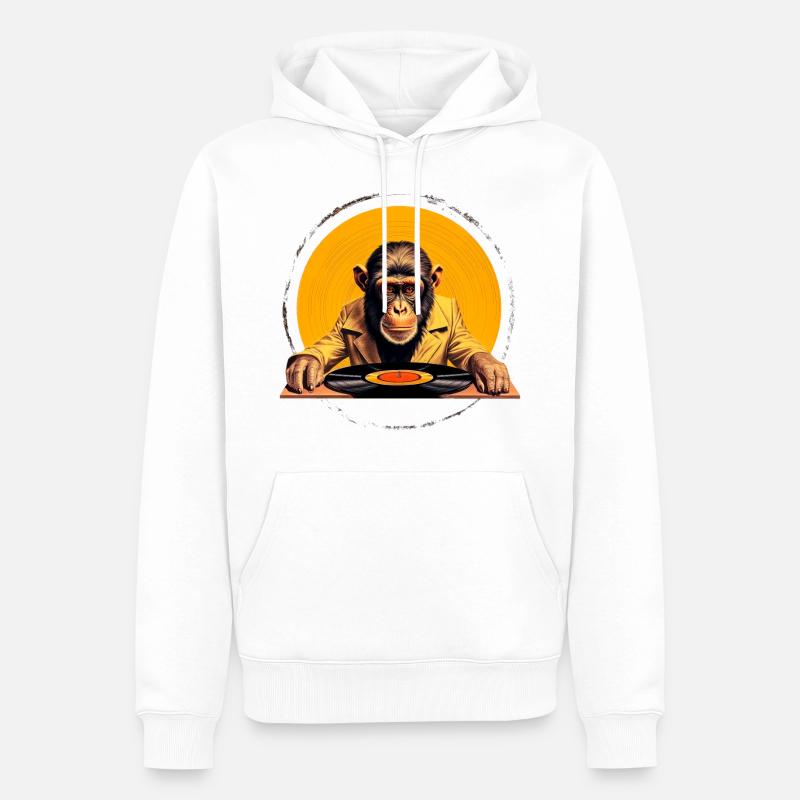 LP Affe - Männer Premium Bio Hoodie - Weiß