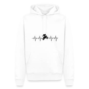 HEARTBEAT MOTOCROSS II - Conception d’impulsions de moto ! - Sweat à capuche Premium bio Homme - blanc - Devant - Nico (187cm)