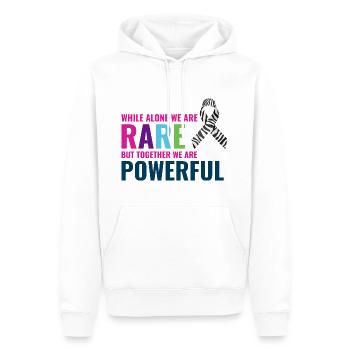 Rare Disease Awareness Day Zebra Ribbon Fighter - Men’s Premium Organic Hoodie - white - Front - Nico (187cm)