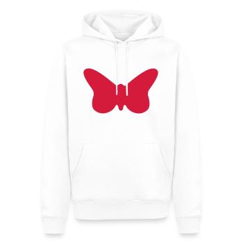 voile papillon logo classe - Sweat à capuche Premium bio Homme - blanc - Devant - Nico (187cm)