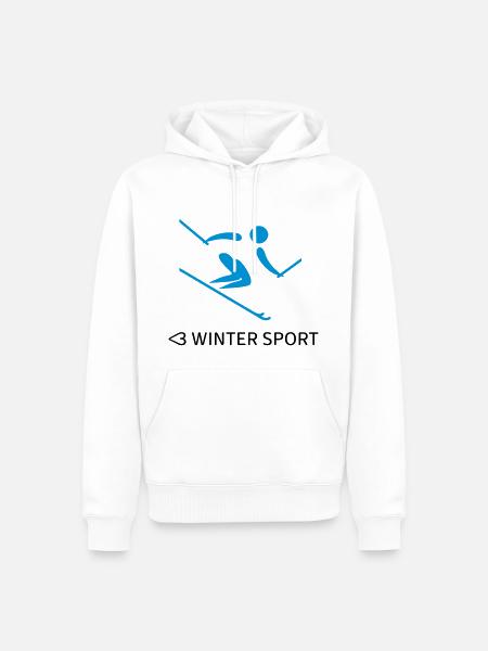 Sports d'hiver - Sweat à capuche Premium bio Homme - blanc