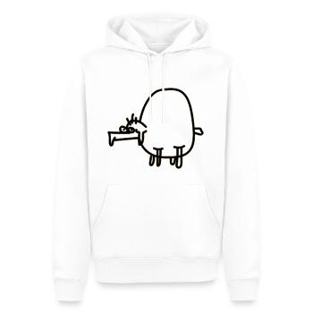 Guenther das Schaaf - Männer Premium Bio Hoodie - Weiß - Vorne - Nico (187cm)