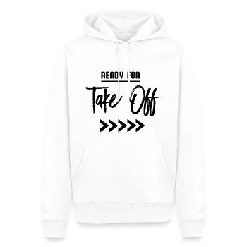Ready for take off - Männer Premium Bio Hoodie - Weiß - Vorne - Nico (187cm)