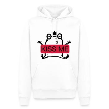 Embrasse-moi la grenouille - Sweat à capuche Premium bio Homme - blanc - Devant - Nico (187cm)