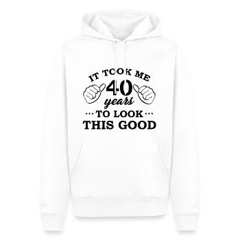 Ça m'a pris 40 ans - Sweat à capuche Premium bio Homme - blanc - Devant - Nico (187cm)