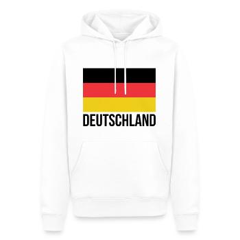 Deutschland - Männer Premium Bio Hoodie - Weiß - Vorne - Nico (187cm)