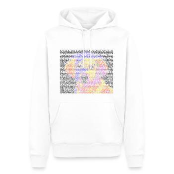 Texte portrait chien visage cadeau coloré cool - Sweat à capuche Premium bio Homme - blanc - Devant - Nico (187cm)
