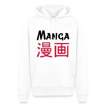 MANGA - Sweat à capuche Premium bio Homme - blanc - Devant - Nico (187cm)