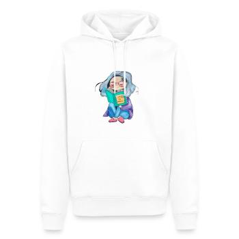 Je lis des livres - Sweat à capuche Premium bio Homme - blanc - Devant - Nico (187cm)