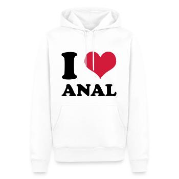 J'aime anale - Sweat à capuche Premium bio Homme - blanc - Devant - Nico (187cm)