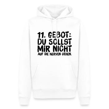 11. Gebot Du sollst mir nicht auf die Nerven gehen - Männer Premium Bio Hoodie - Weiß - Vorne - Nico (187cm)