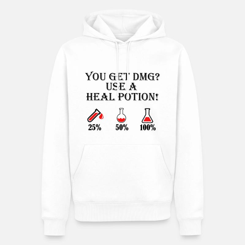 Benutze einen Heiltrank - Männer Premium Bio Hoodie - Weiß