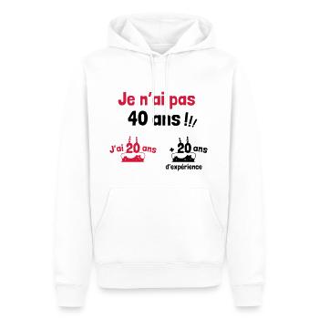 Anniversary Humor 40 years - gift - Men’s Premium Organic Hoodie - white - Front - Nico (187cm)