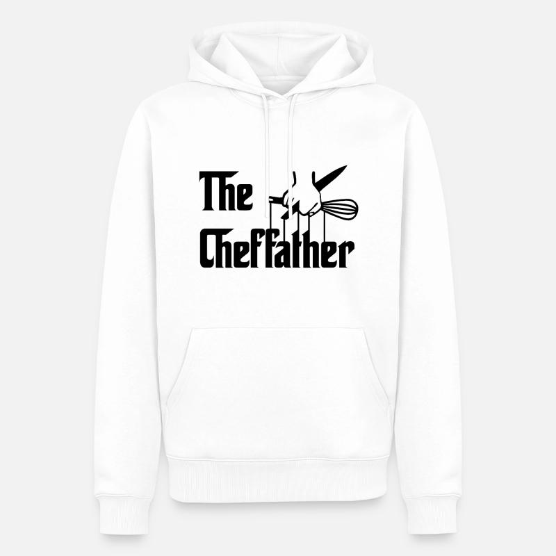 The Cheffather Dad Kochen - Männer Premium Bio Hoodie - Weiß
