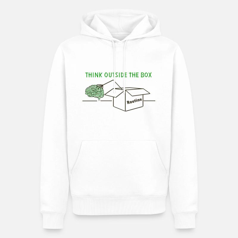 Think Outside The Box - Männer Premium Bio Hoodie - Weiß