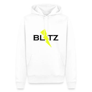 BLITZ - Männer Premium Bio Hoodie - Weiß - Vorne - Nico (187cm)