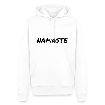 Namaste - Männer Premium Bio Hoodie - Weiß - Vorne - Nico (187cm)