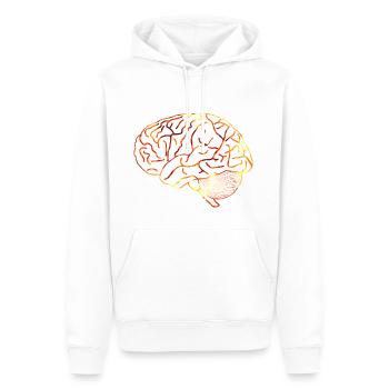 gehirn - Männer Premium Bio Hoodie - Weiß - Vorne - Nico (187cm)