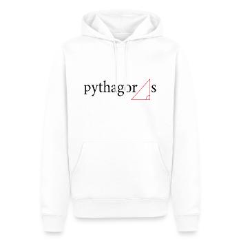 Pythagoras - Männer Premium Bio Hoodie - Weiß - Vorne - Nico (187cm)
